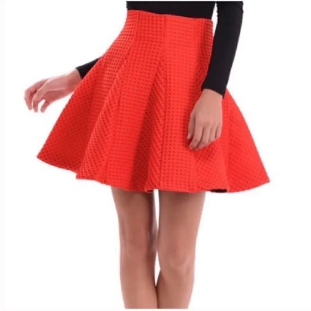 Maje Bright Red Skater Skirt, US2